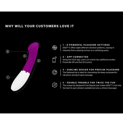Lelo - Gigi 3 Perangsang G-Spot Kawalan Aplikasi Biru Serbuk
