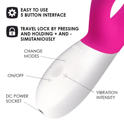 Lelo - Ina Wave Rechargeable Rabbit Vibrator Hot Pink