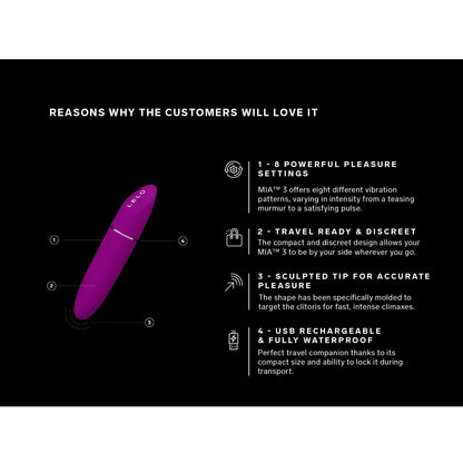 Lelo - Mia 3 Perangsang Klitoris Silikon Deep Rose