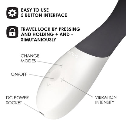 Lelo - Penggetar G Spot Boleh Dicas Mona Wave Hitam