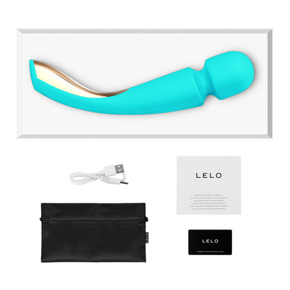 Lelo - Perangsang Badan Boleh Dicas Semula Smart Wand 2 Besar Hijau Kebiru-biruan