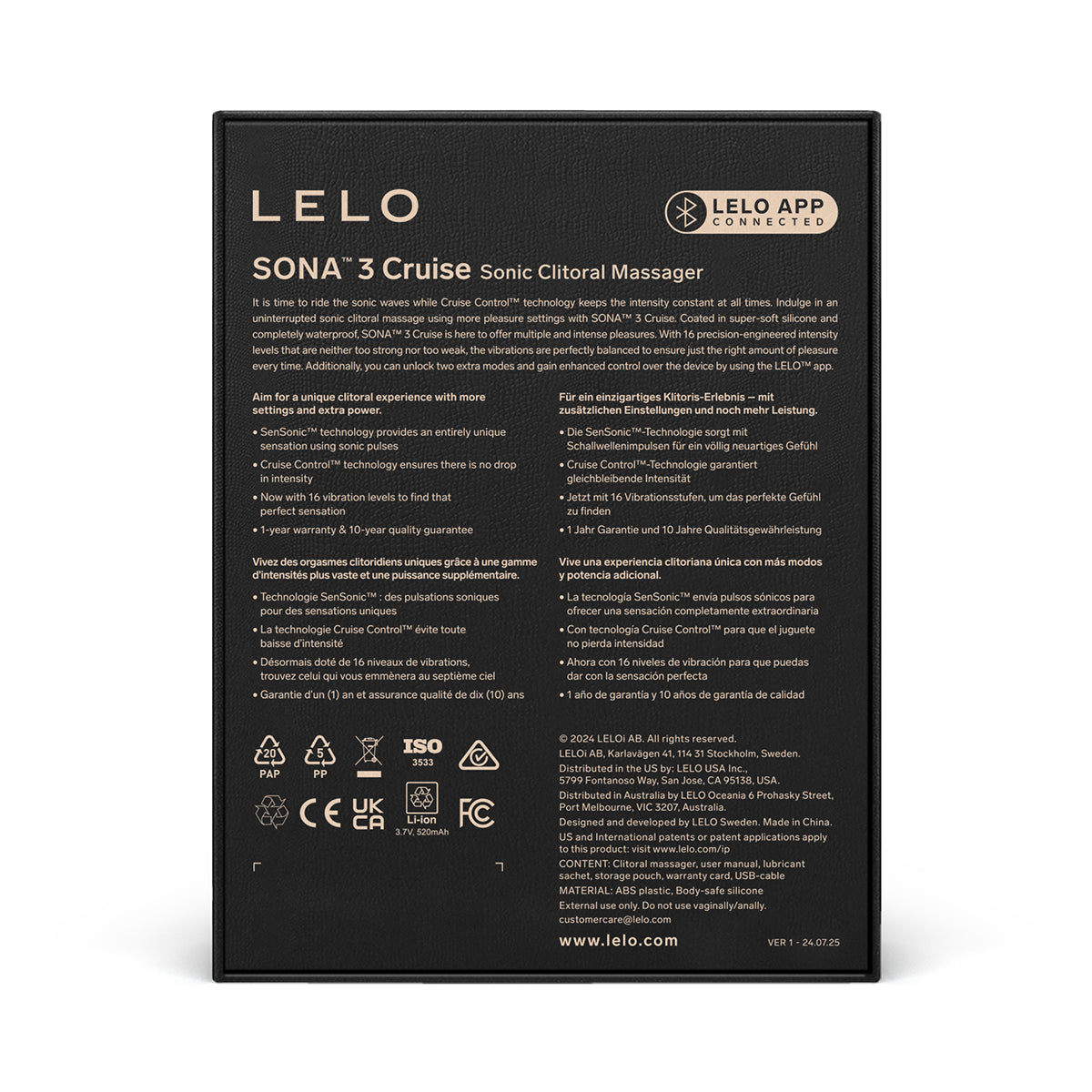 Lelo - Sona 3 Cruise App-Controlled Clitoral Toy Soft Pink