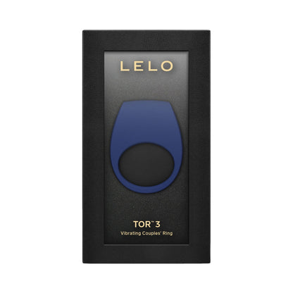 Lelo - Tor 3 App-Controlled Vibrating Couple's Ring Base Blue (Lilin Urut Percuma)