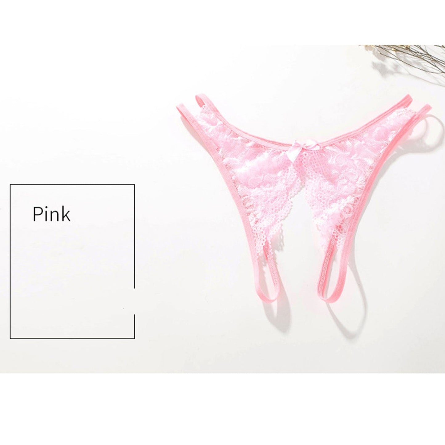 Letrista - Seluar Dalam Thong Tanpa Cawat Berenda Seksi Merah Jambu Satu Saiz