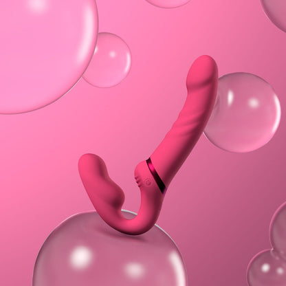 Lovense - Lapis Dildo Bertali Tanpa Tali Bergetar Dwihujung Fleksibel Kawalan Aplikasi