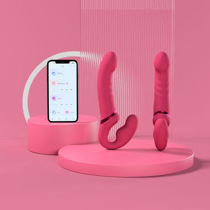 Lovense - Lapis Dildo Bertali Tanpa Tali Bergetar Dwihujung Fleksibel Kawalan Aplikasi