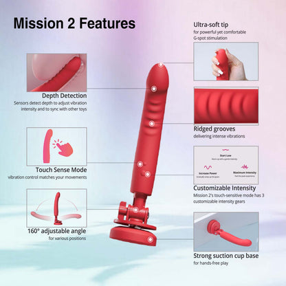 Lovense - Mission 2 Dildo Cawan Sedutan Kawalan Aplikasi Sensitif Sentuhan