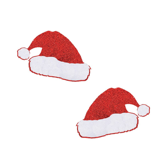 Neva Nude - Freaking Awesome Glitter Santa Hat Nipple Cover Pasties O/S Red
