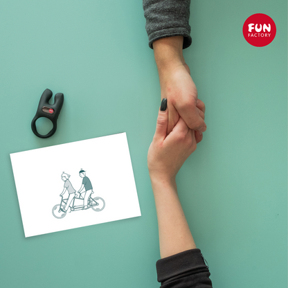 Fun Factory - Cincin Zakar Bergetar Dwi Motor NOS Hitam