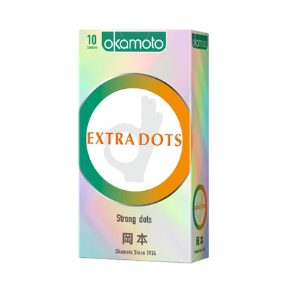 Okamoto - Kotak Kondom Bintik-Bintik Ekstra Kuat OK (10 keping)