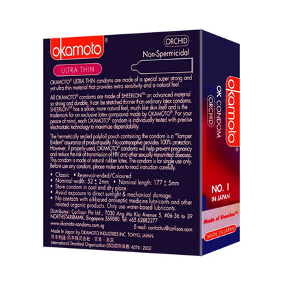 Kondom Mewah Ultra Nipis Okamoto Orchid (Pek 3)