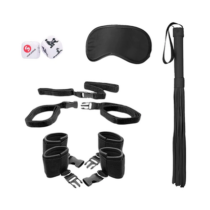 Sakitnya Suntikan - Kit Kekangan Ikatan Tiang Katil Hitam Putih (Hitam)