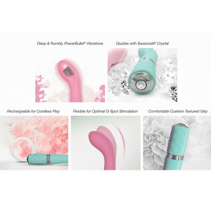 Pillow Talk - Penggetar G-spot Sassy Warna Biru Firus