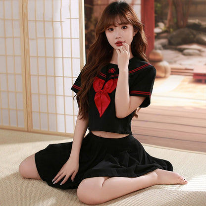 Ping Xian - Set Lingerie Gadis Sekolah Sailor Dua Keping Seksi Saiz Sederhana
