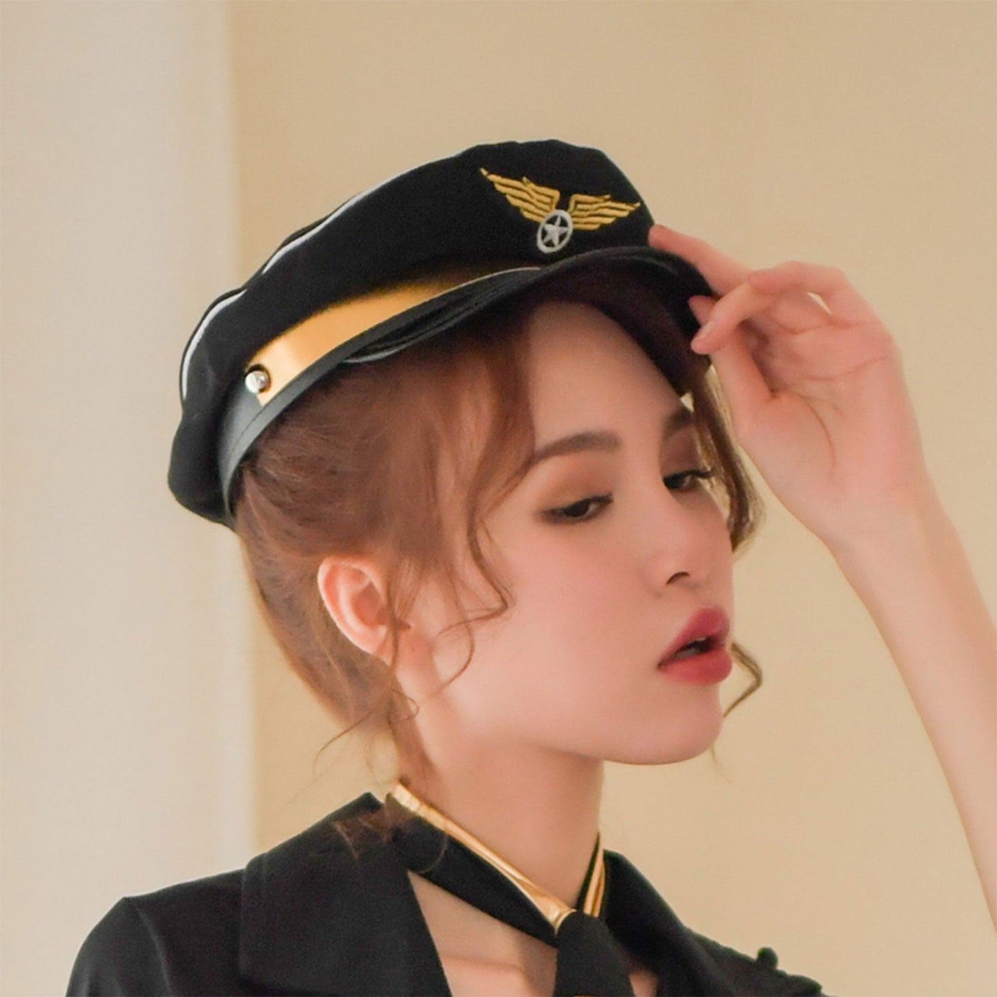 Ping Xian - Sexy Stewardess Uniform with Cap One Size