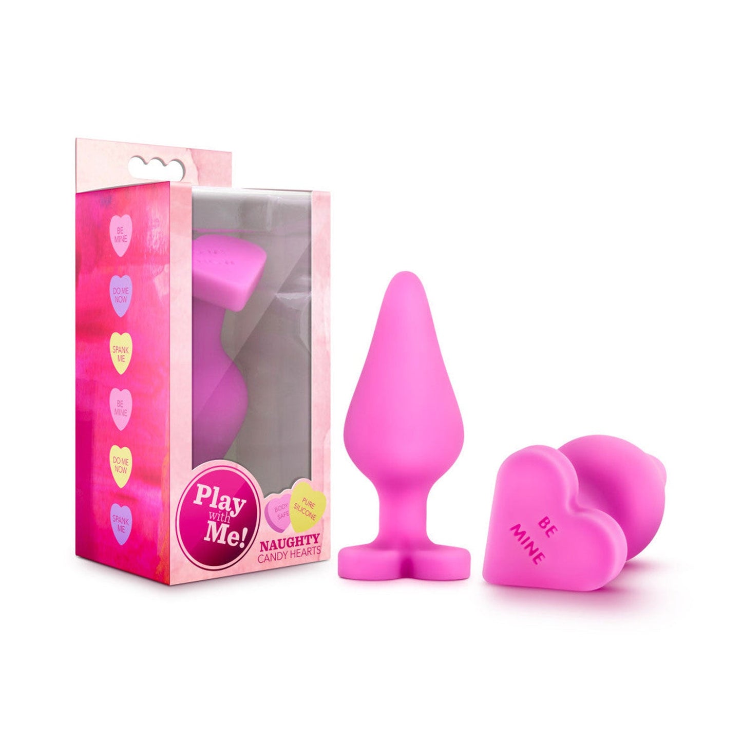 Play With Me - Naughty Candy Heart Be Mine 3.5 Inch Anal Plug Pink