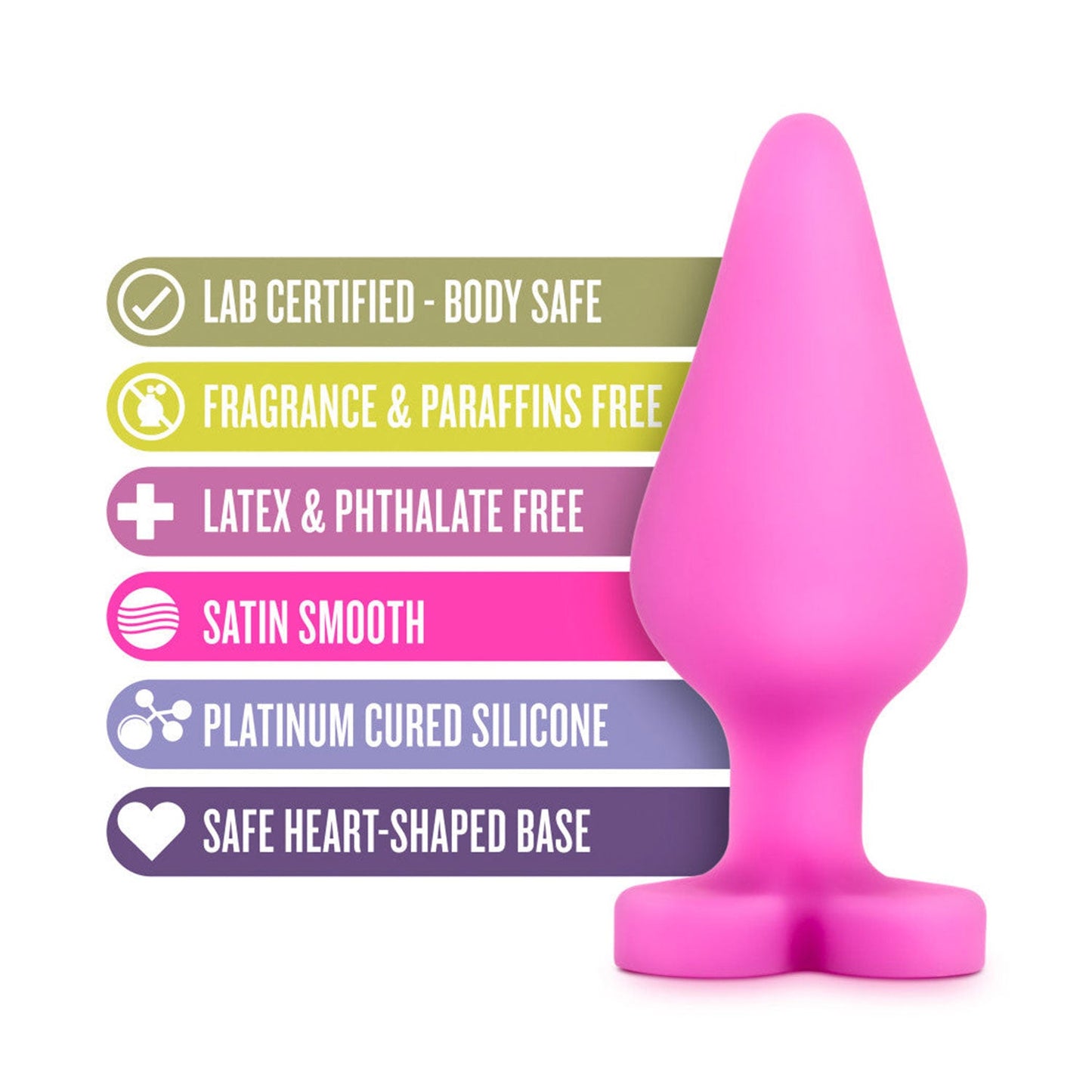 Play With Me - Naughty Candy Heart Be Mine 3.5 Inch Anal Plug Pink