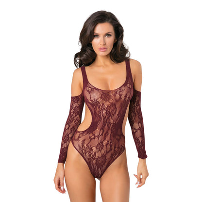 Rene Rofe - Baju Badan Set The Mood Burgundy (Satu Saiz)