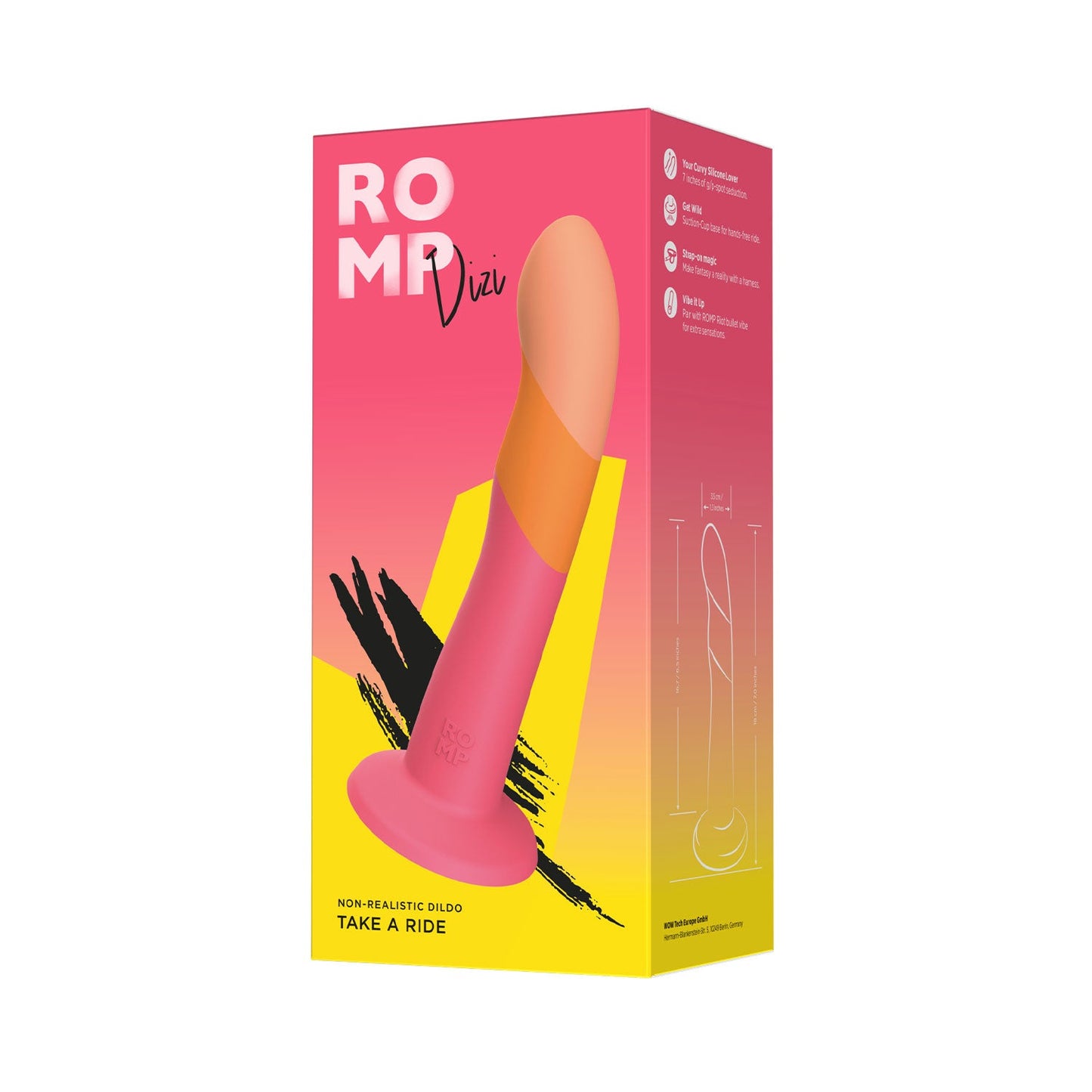ROMP Dizi – 7” Silicone Dildo with Suction Base & Harness Support