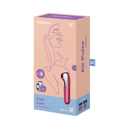 Satisfyer - Pengepam Klitoral Kawalan Aplikasi Dwi Cinta Bergetar Merah