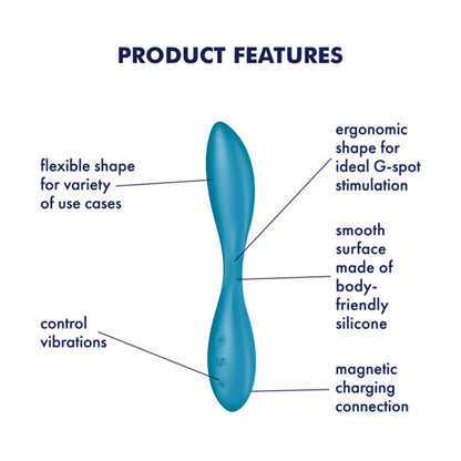 Satisfyer - G-Spot Flex 1 G-Spot Penggetar Boleh Lentur Biru