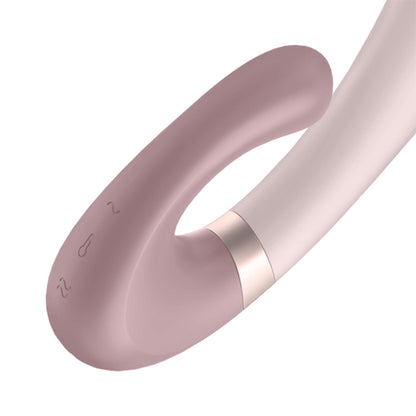 Satisfyer - Penggetar Klitoris dan Titik G Kawalan Aplikasi Heat Wave Merah Jambu Keunguan