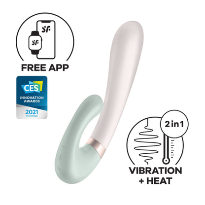 Satisfyer - Penggetar Klitoris dan Titik G Kawalan Aplikasi Gelombang Haba Warna Pudina