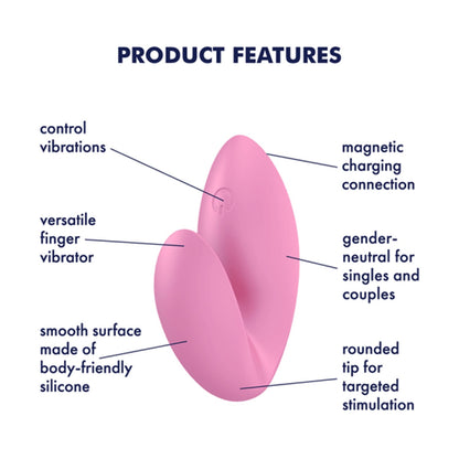 Satisfyer - Perusap Jari Silikon Love Riot Merah Jambu