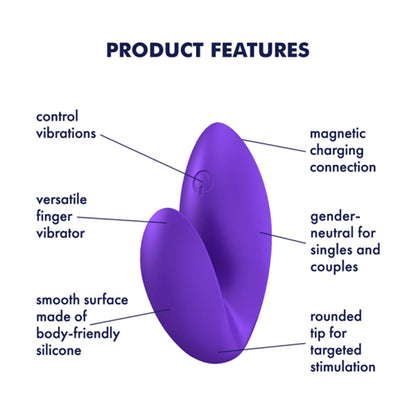 Satisfyer - Perangsang Jari Silikon Love Riot Ungu