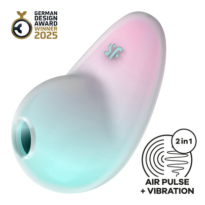 Satisfyer - Penggetar Kelentit Dwi Denyutan Udara Pixie Dust Merah Jambu Pudina