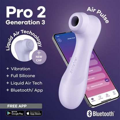 Satisfyer - Penggetar Kelentit Kawalan Aplikasi Pro 2 Generasi 3 Ungu