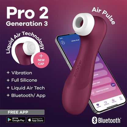 Satisfyer - Penggetar Klitoris Kawalan Aplikasi Pro 2 Generasi 3 Merah