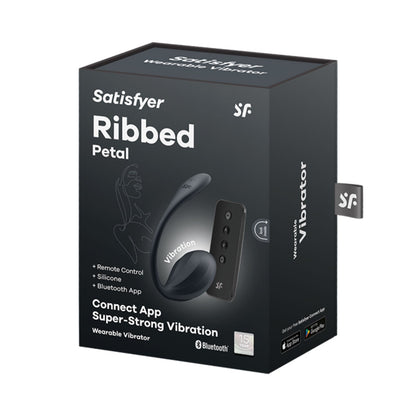 Satisfyer - Gegaran Boleh Dipakai Kawalan Aplikasi Kelopak Bergaris Hitam