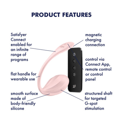 Satisfyer - Ribbed Petal App-Controlled Wearable Vibrator Rose