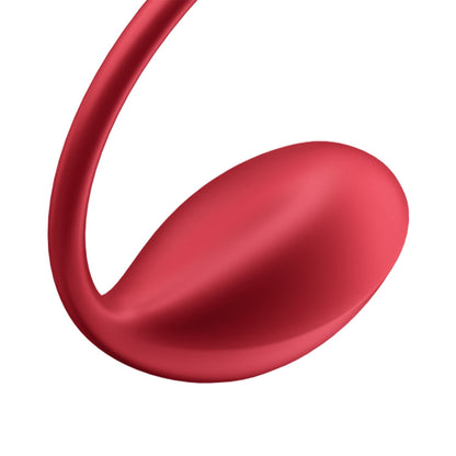 Satisfyer - Alat Penggetar Boleh Dipakai Kawalan Aplikasi Kelopak Berkilau Merah