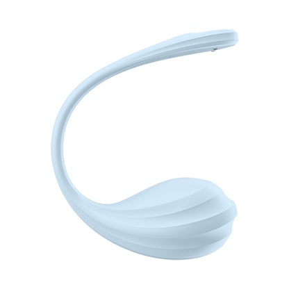 Satisfyer - Penggetar Boleh Dipakai Kawalan Aplikasi Kelopak Licin Biru Muda
