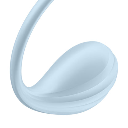 Satisfyer - Penggetar Boleh Dipakai Kawalan Aplikasi Kelopak Licin Biru Muda