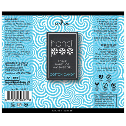 Sensuva - Gel Urut Hand Job Boleh Dimakan Handipop Gula-gula Kapas 125 ml