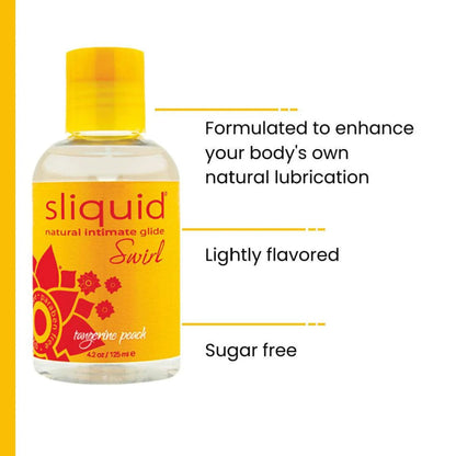 Sliquid - Swirl Natural Intimate Water Based Lubricant Tangerine Peach 2 oz.