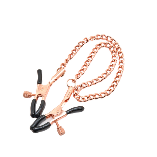 SM Club - Adjustable Rose Gold Nipple Clamps