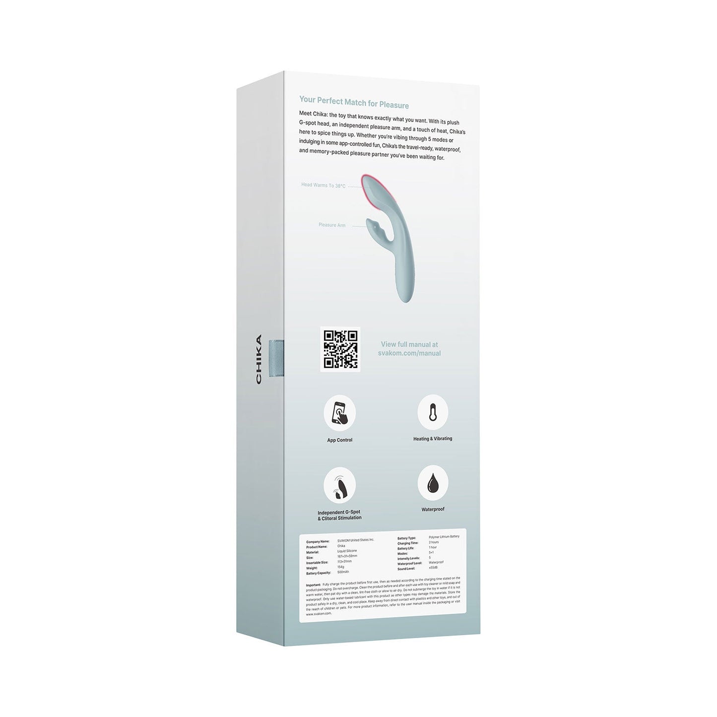 Svakom - Chika App-controlled Heating Rabbit Vibrator