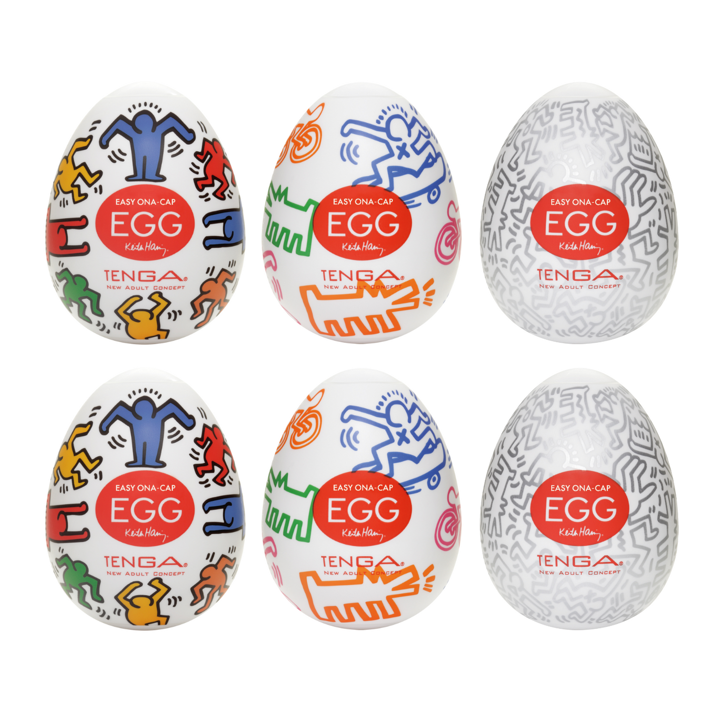 Tenga - Egg Keith Haring Edition Discreet Masturbator Variety Pack