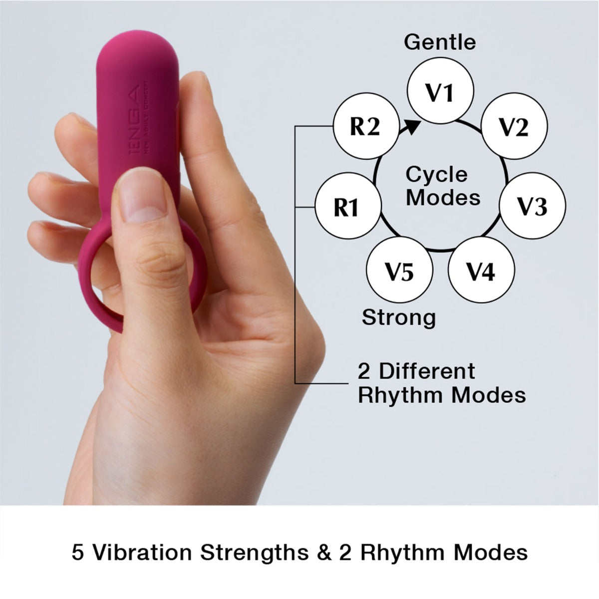 Tenga - SVR Smart Vibe Ring Couple Vibrator Carmine