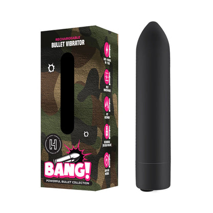 The Horny Company - Bang! Alat Penggetar Peluru Tirus Boleh Dicas Hitam