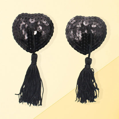 The Horny Company - Black Dragon Nipple Pasties Sticker with Tassel Black