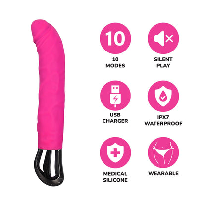 The Horny Company - Funky Fantasy 6.5" Strap-On Changeable Head Vibrator