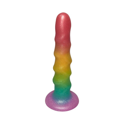 Koleksi Unicorn - Dildo Silikon Rainbow Paradise Gradien 6.6-inci