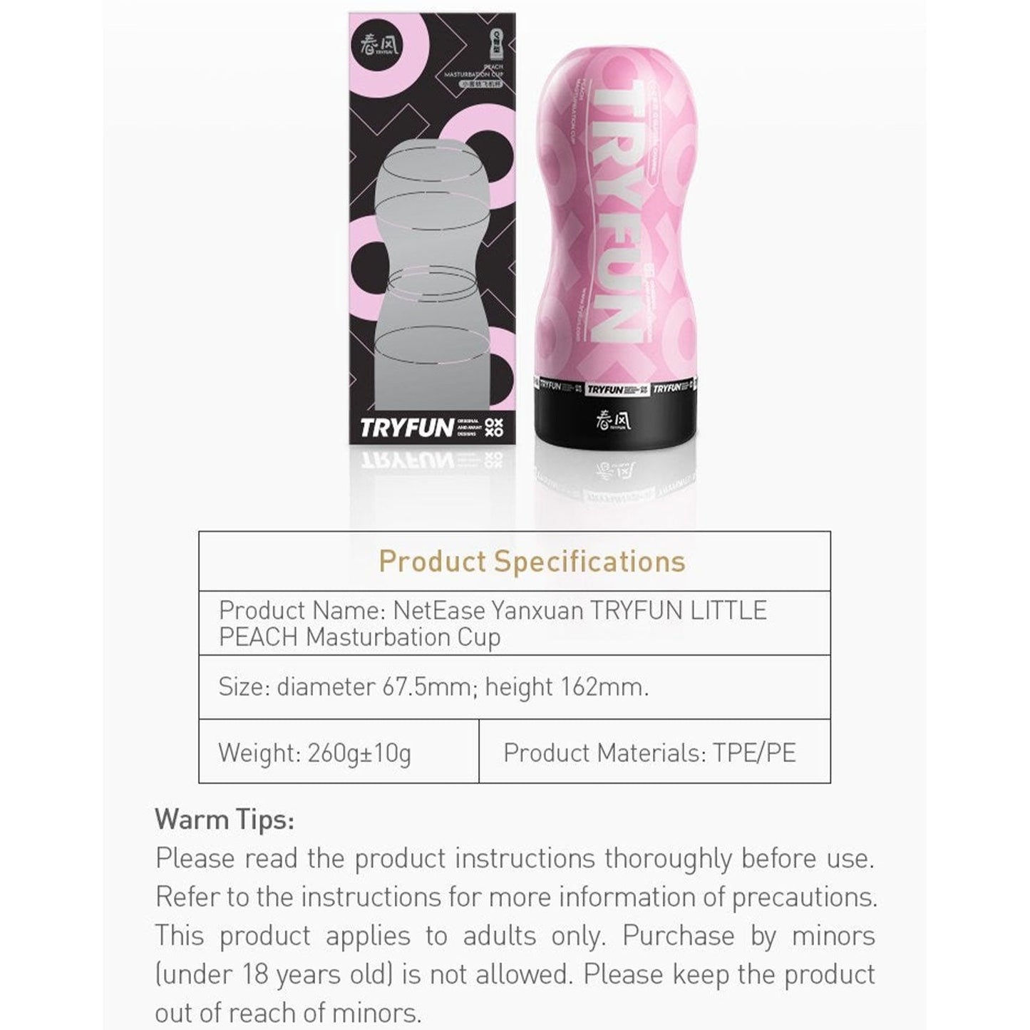 TryFun - Little Peach Reusable Male Masturbation Cup
