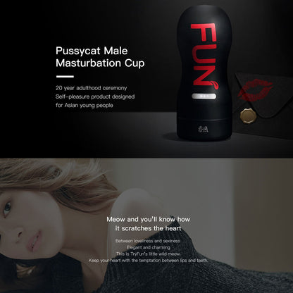 TryFun - Cawan Melancap Lelaki Boleh Guna Semula Little Pussy Cat