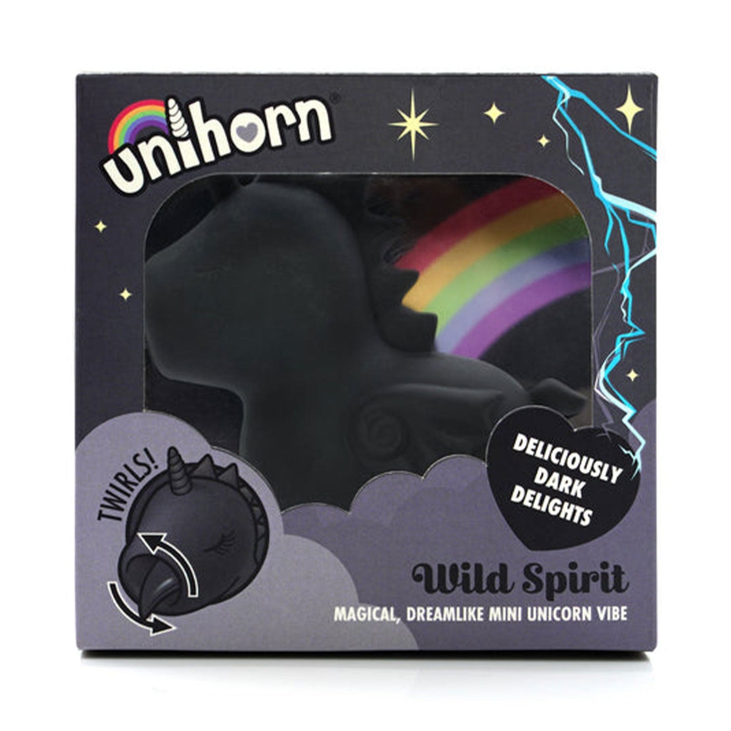 Unihorn - Wild Spirit Unicorn Twirling Clitoral Vibrator Black